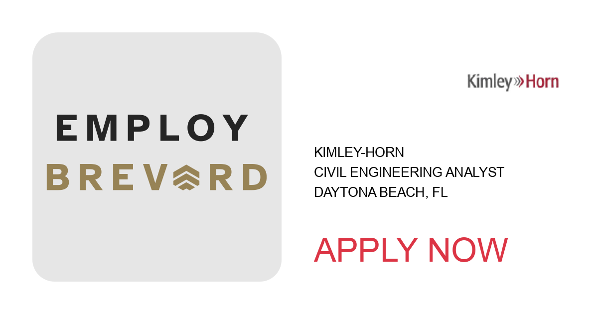 Apply to Civil Engineering Analyst position with Kimley-Horn in Daytona Beach, FL