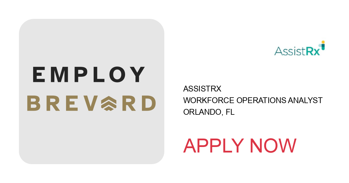 Apply to Workforce Operations Analyst position with AssistRx in Orlando, FL