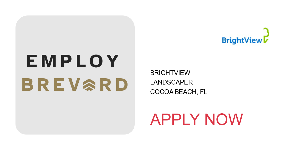 Apply to Landscaper position with BrightView in Cocoa Beach, FL