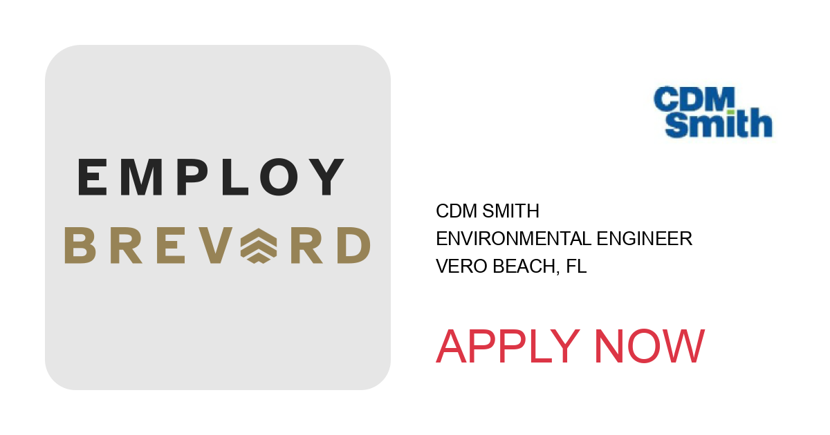 Apply to Environmental Engineer position with CDM Smith in Vero Beach, FL