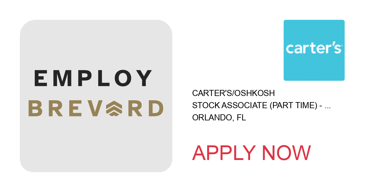 Apply to Stock Associate (Part Time) - 24H111 position with Carter's/OshKosh in Orlando, FL