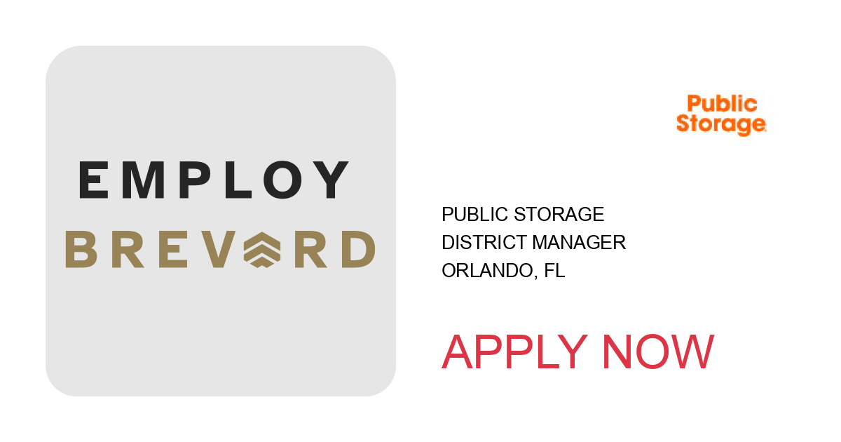 Apply to District Manager position with Public Storage in Orlando, FL