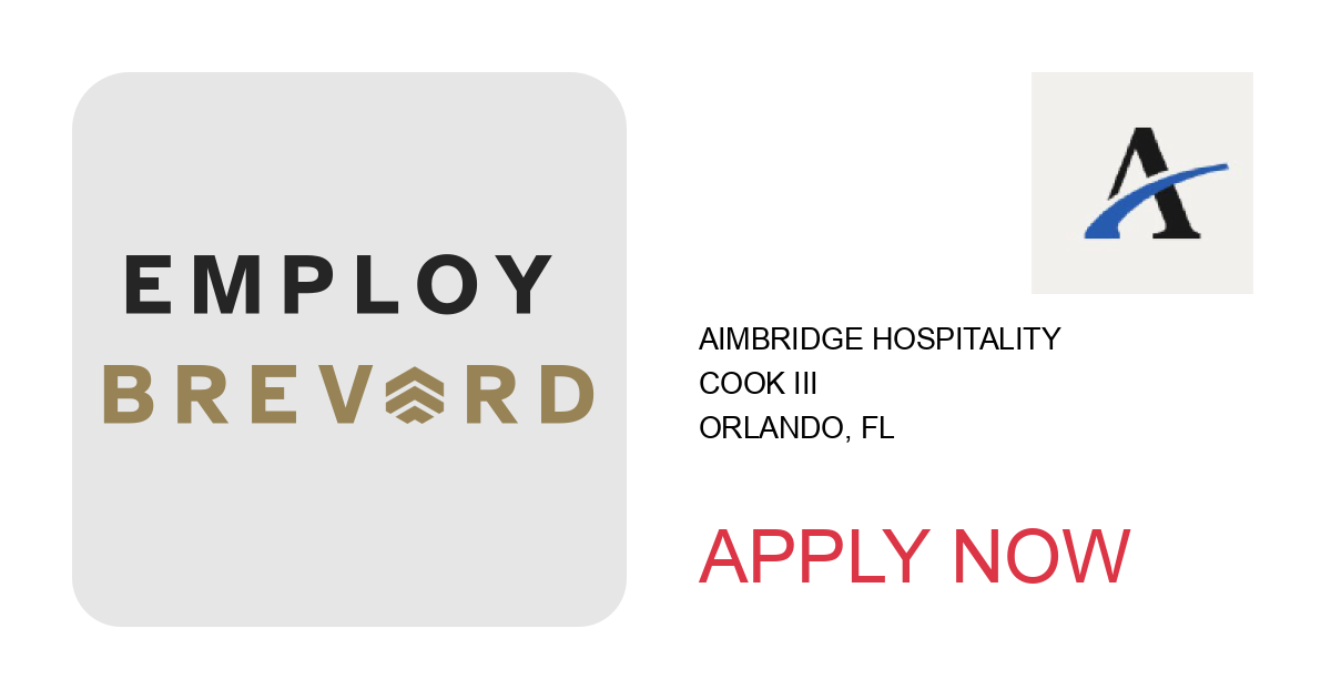 Apply to Cook III position with Aimbridge Hospitality in Orlando, FL