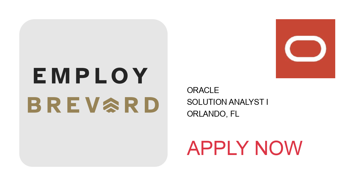 Apply to Solution Analyst I position with Oracle in Orlando, FL