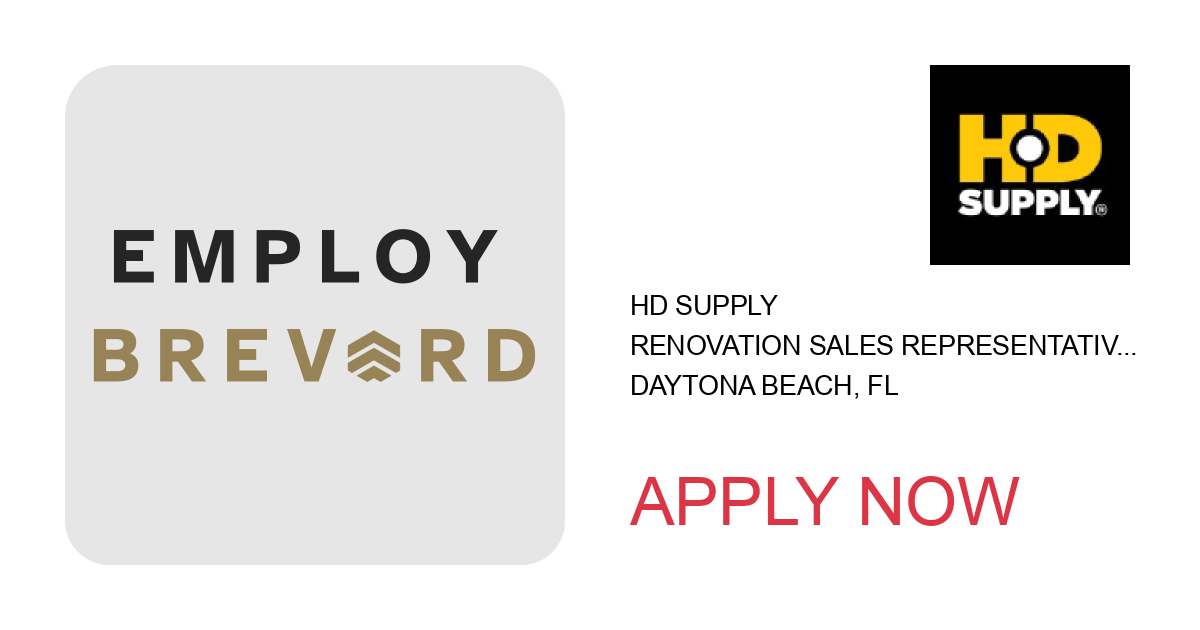 Apply to Renovation Sales Representative - North East Orlando, FL position with HD Supply in Daytona Beach, FL