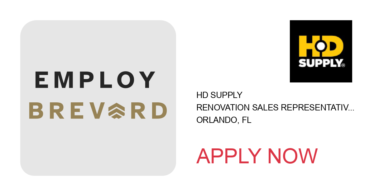 Apply to Renovation Sales Representative - North East Orlando, FL position with HD Supply in Orlando, FL