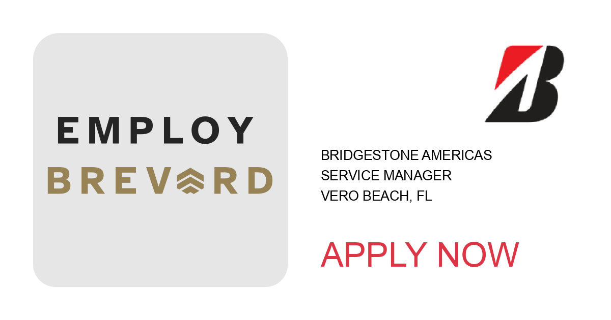 Apply to Service Manager position with Bridgestone Americas in Vero Beach, FL