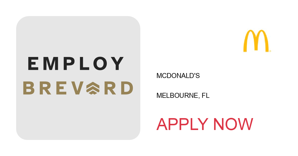 Apply to  position with McDonald's in Melbourne, FL