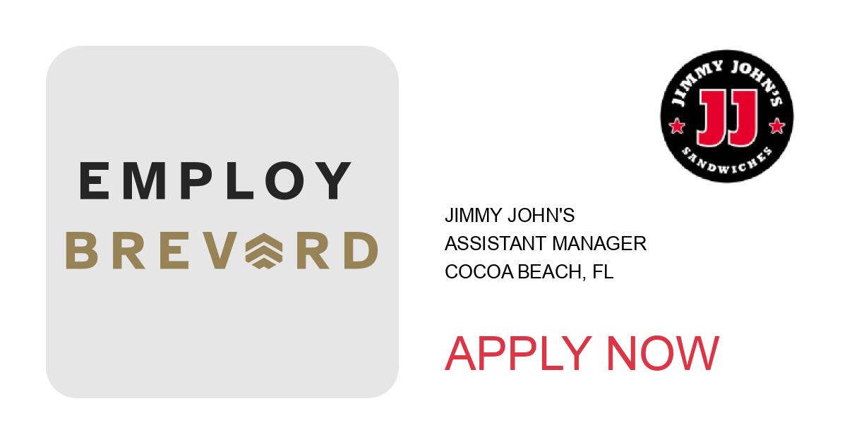 Apply to Assistant Manager position with Jimmy John's in Cocoa Beach, FL