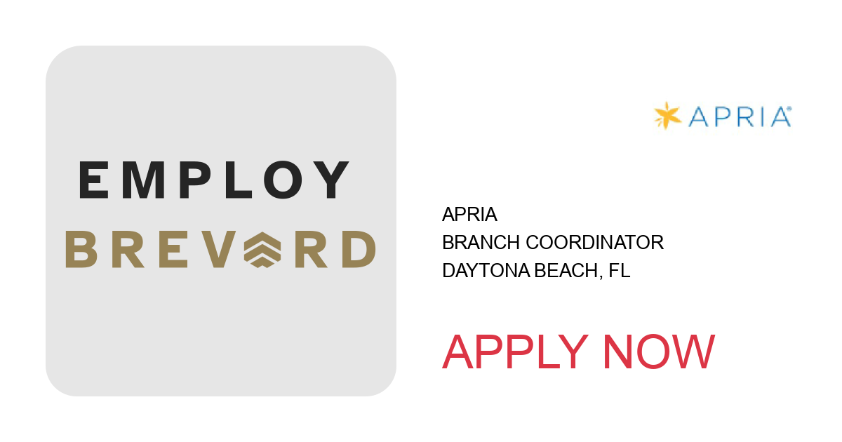 Apply to Branch Coordinator position with Apria in Daytona Beach, FL