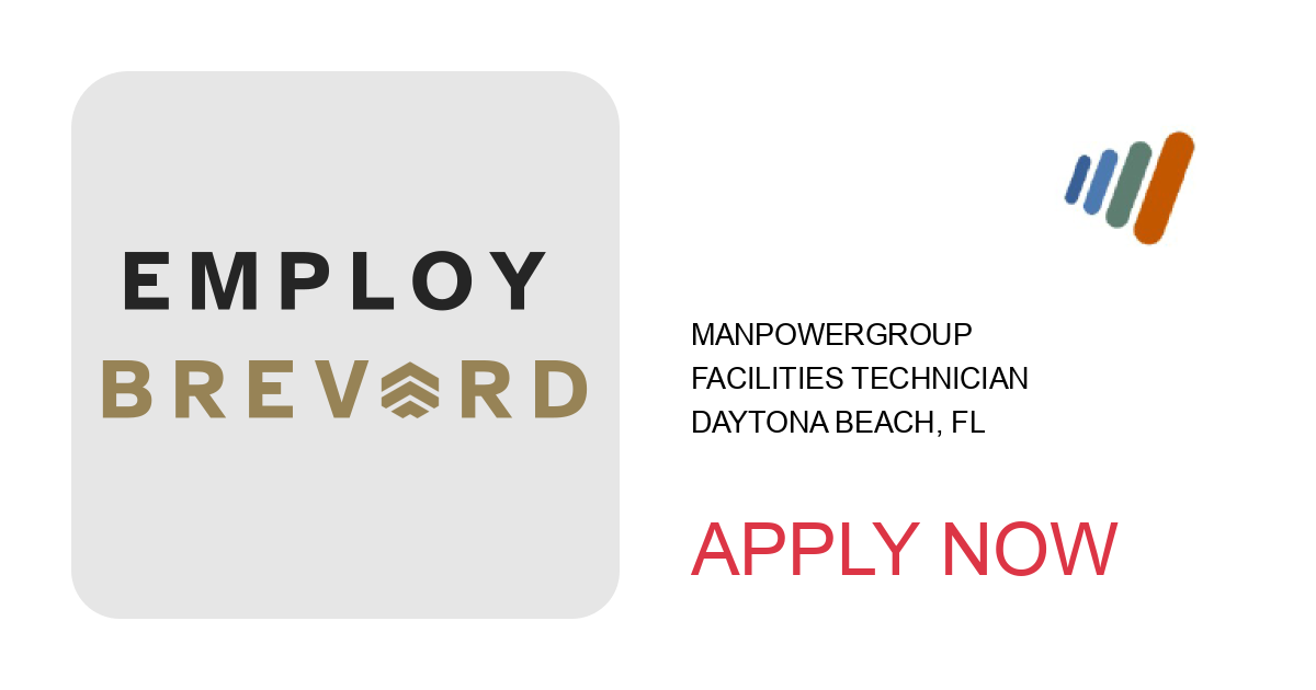 Apply to Facilities Technician position with ManpowerGroup in Daytona Beach, FL