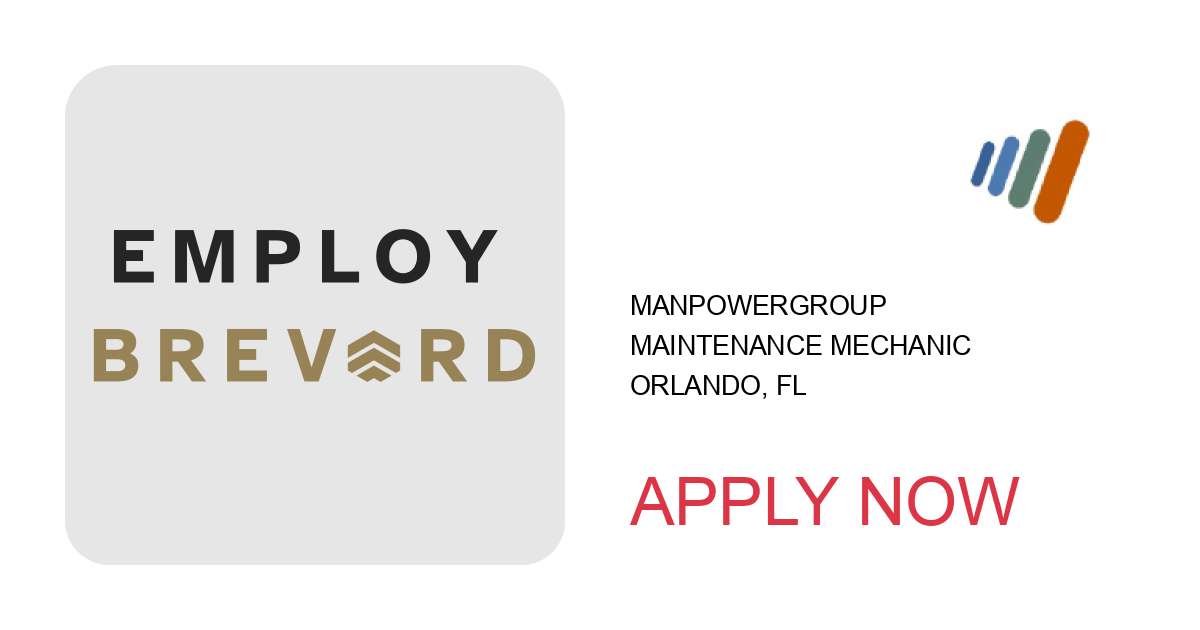 Apply to Maintenance Mechanic position with ManpowerGroup in Orlando, FL