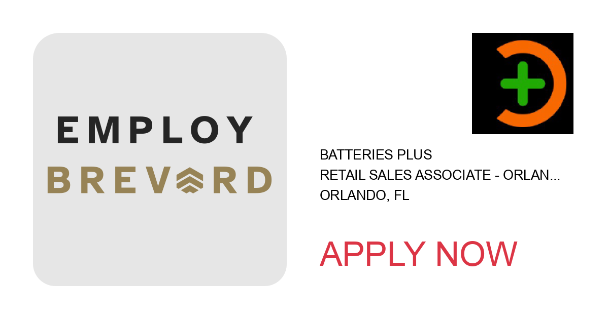 Apply to Retail Sales Associate - Orlando, FL position with Batteries Plus in Orlando, FL