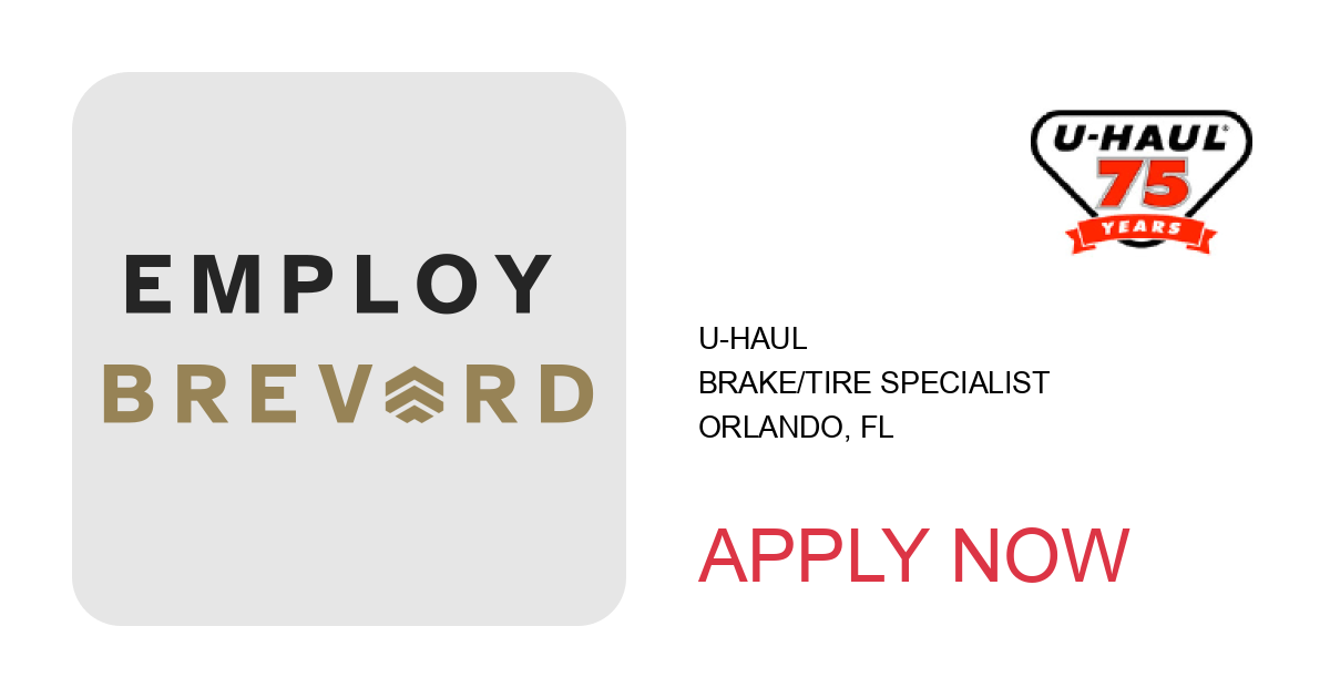 Apply to Brake/Tire Specialist position with U-Haul in Orlando, FL