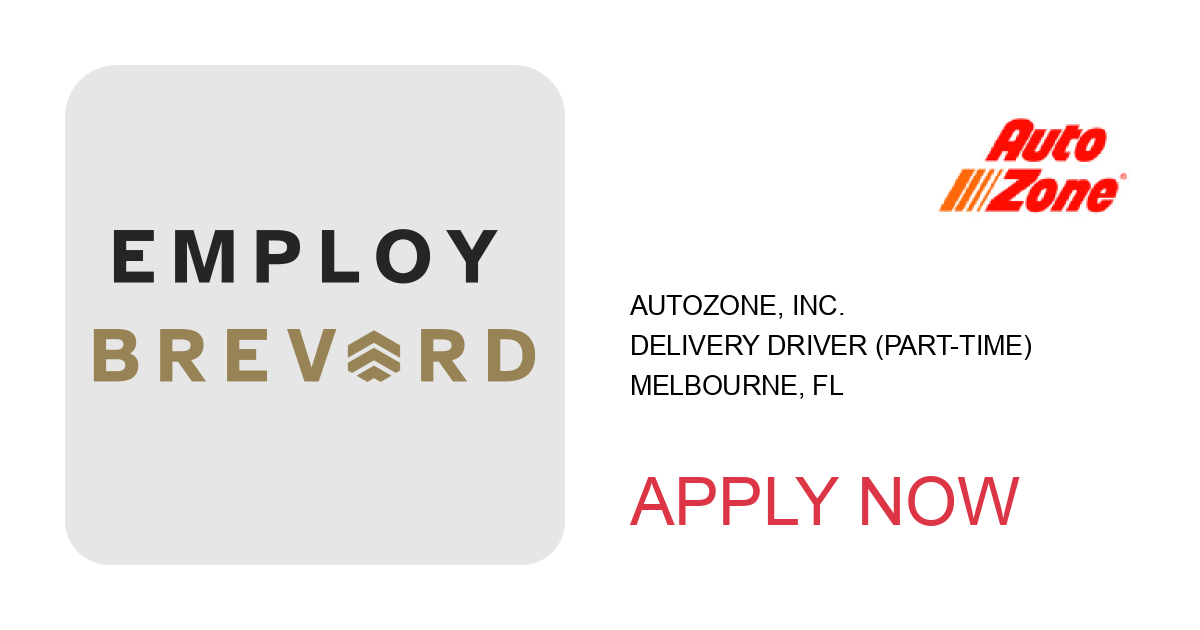 Apply to Delivery Driver (Part-Time) position with AutoZone, Inc. in Melbourne, FL