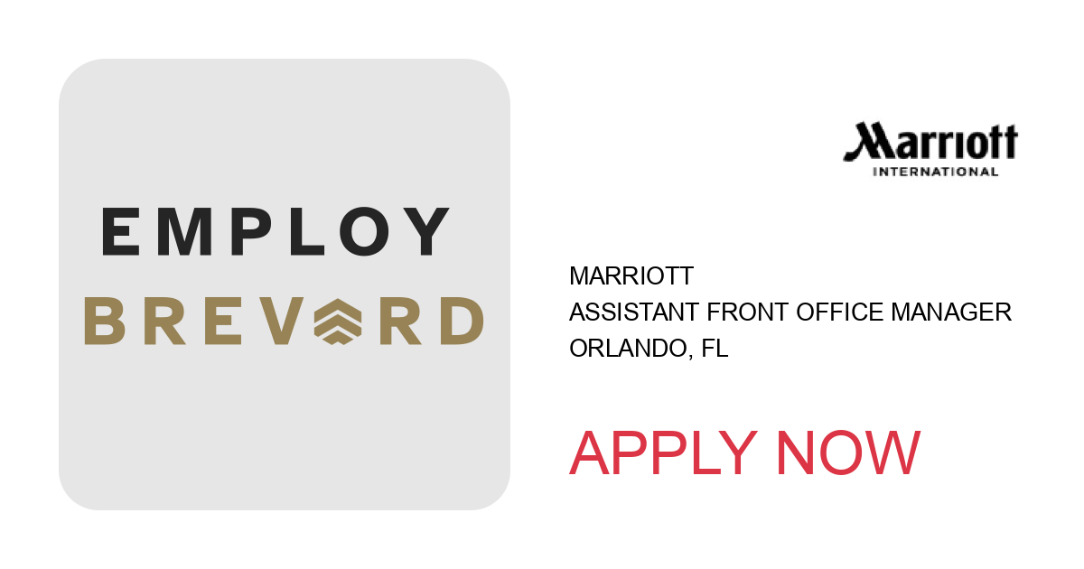 Apply to Assistant Front Office Manager position with Marriott in Orlando, FL