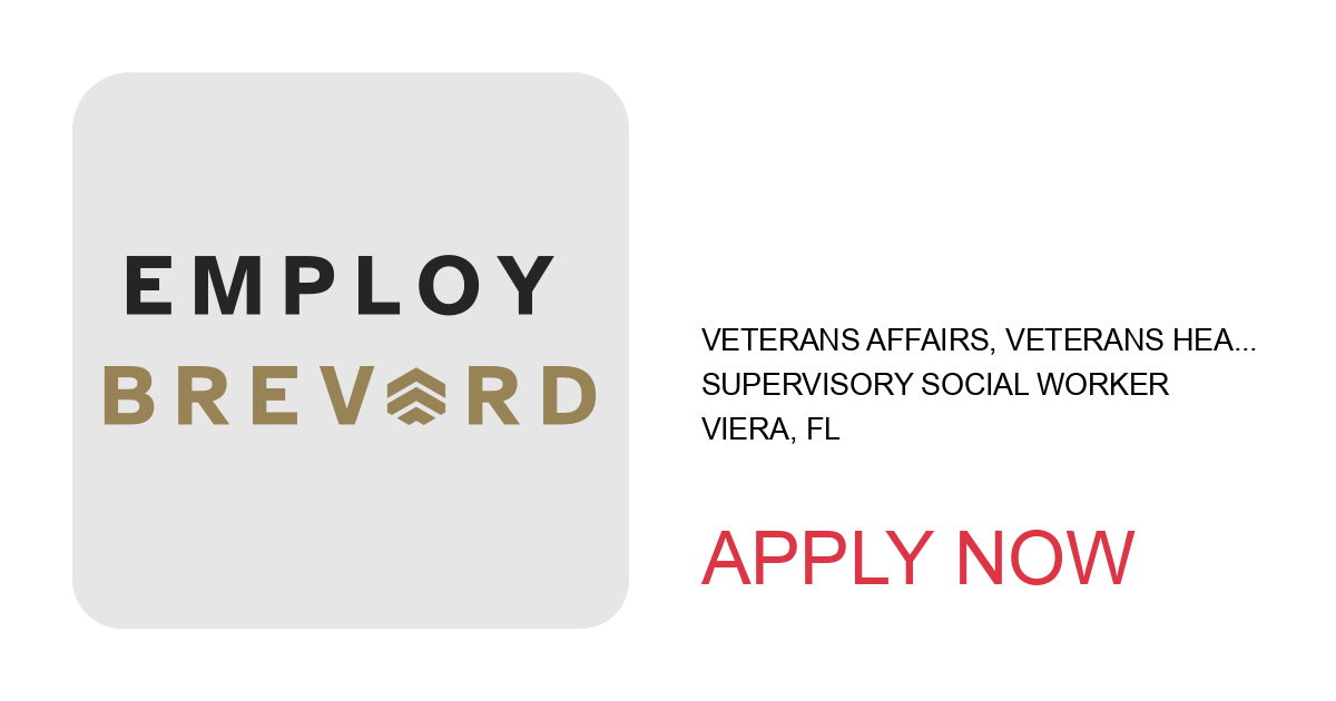 Apply to Supervisory Social Worker position with Veterans Affairs, Veterans Health Administration in Viera, FL