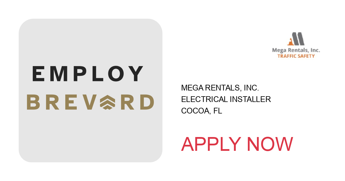 Apply to Electrical Installer position with Mega Rentals, Inc. in Cocoa, FL