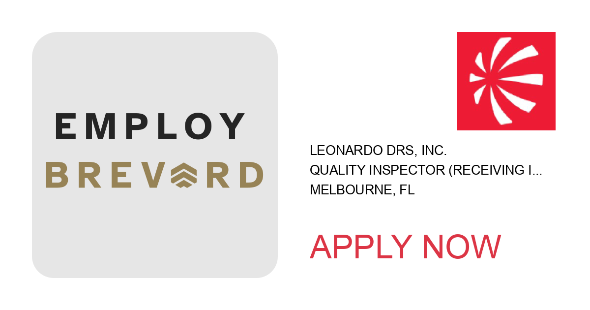 Apply to Quality Inspector (Receiving Inspection) position with Leonardo DRS, Inc. in Melbourne, FL