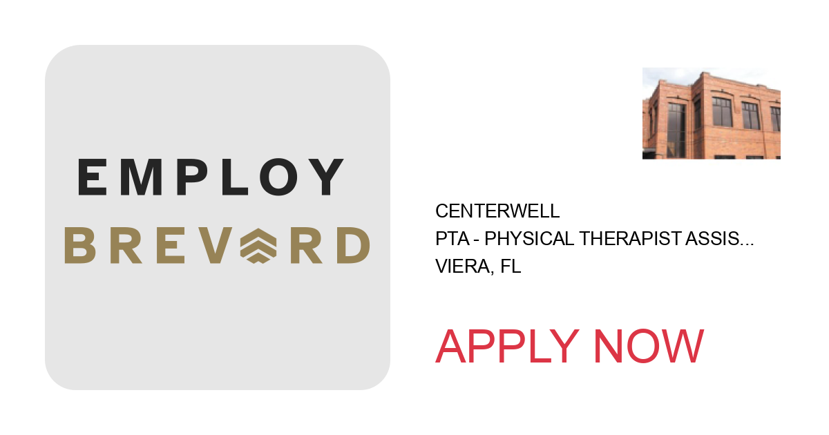 Apply to PTA - Physical Therapist Assistant Needed - Fulltime Home Visits! position with Centerwell in Viera, FL