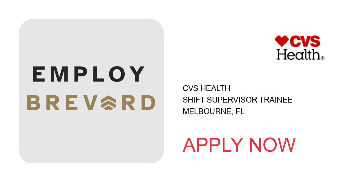 Apply to Shift Supervisor Trainee position with CVS Health in Melbourne, FL