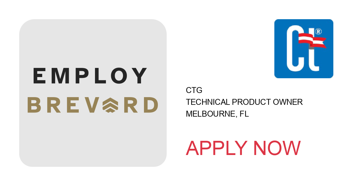 Apply to Technical Product Owner position with CTG in Melbourne, FL