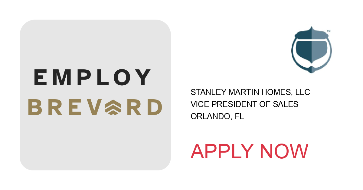 Apply to Vice President of Sales position with Stanley Martin Homes, LLC in Orlando, FL