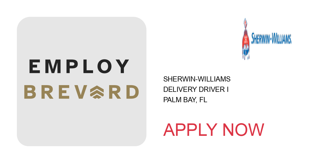 Apply to Delivery Driver I position with Sherwin-Williams in Palm Bay, FL